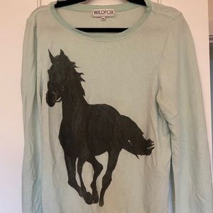Light blue horse Wildfox sweater